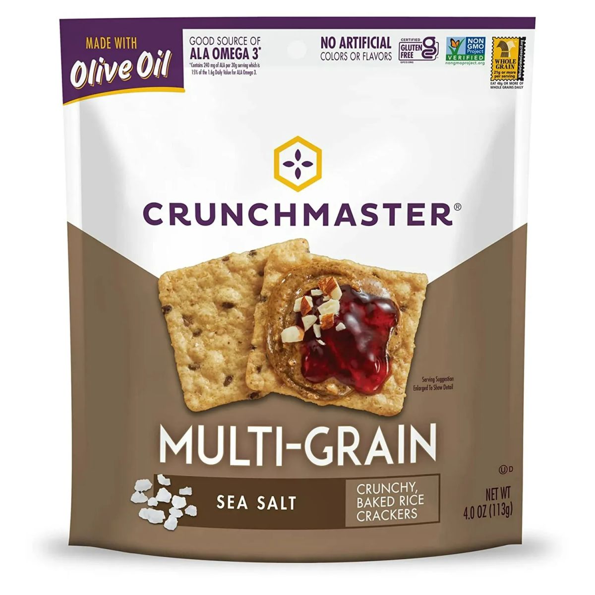 CRUNCHMASTER - Galletas Multigrano Sal de Mar Crunchmaster 113 g Kiosclub