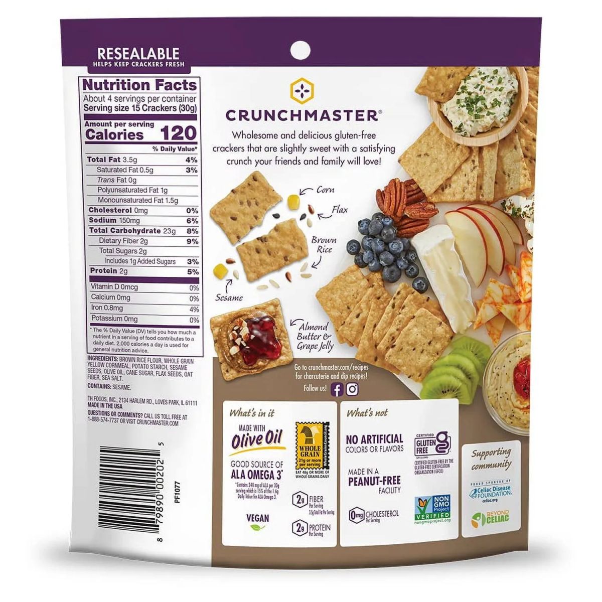CRUNCHMASTER - Galletas Multigrano Sal de Mar Crunchmaster 113 g Kiosclub
