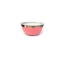 GENERICO - Set 3 Bowl Acero Inoxidable Color Rosa 38cm