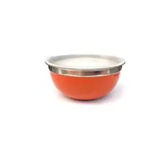 GENERICO - Set 3 Bowl Acero Inoxidable Color Naranja 38cm