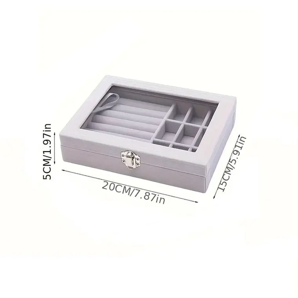 GENERICO - Joyero Organizador de Plush Portatil Multiusos Gris