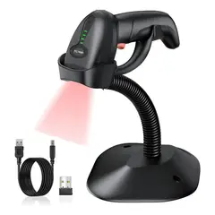 GENERICO - Lector Codigo Barras Inalámbrico 1d2dqr Bluetooth Y Soporte BELUG