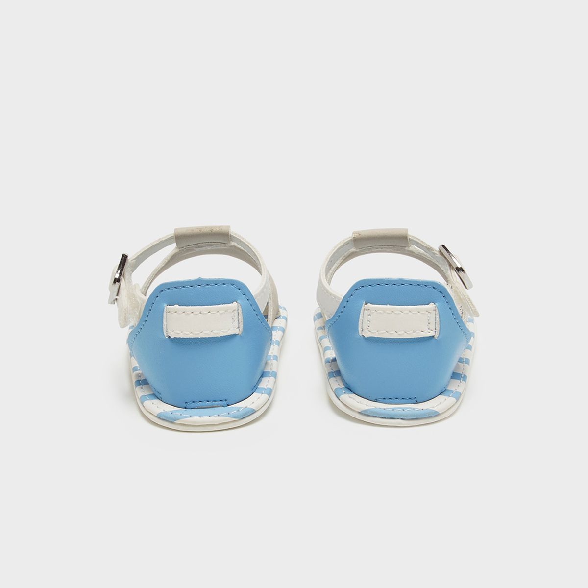 BBPRO - SANDALIAS BLANCAS CON CELESTE 2-5 Meses