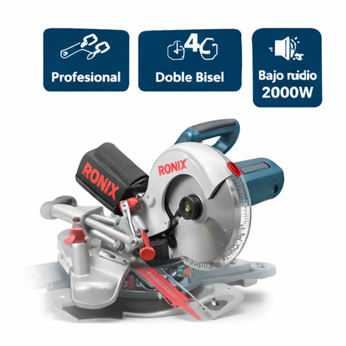 GENERICO - Ingleteadora Telescópica Ronix 5303 12" 2000W Bajo Ruido