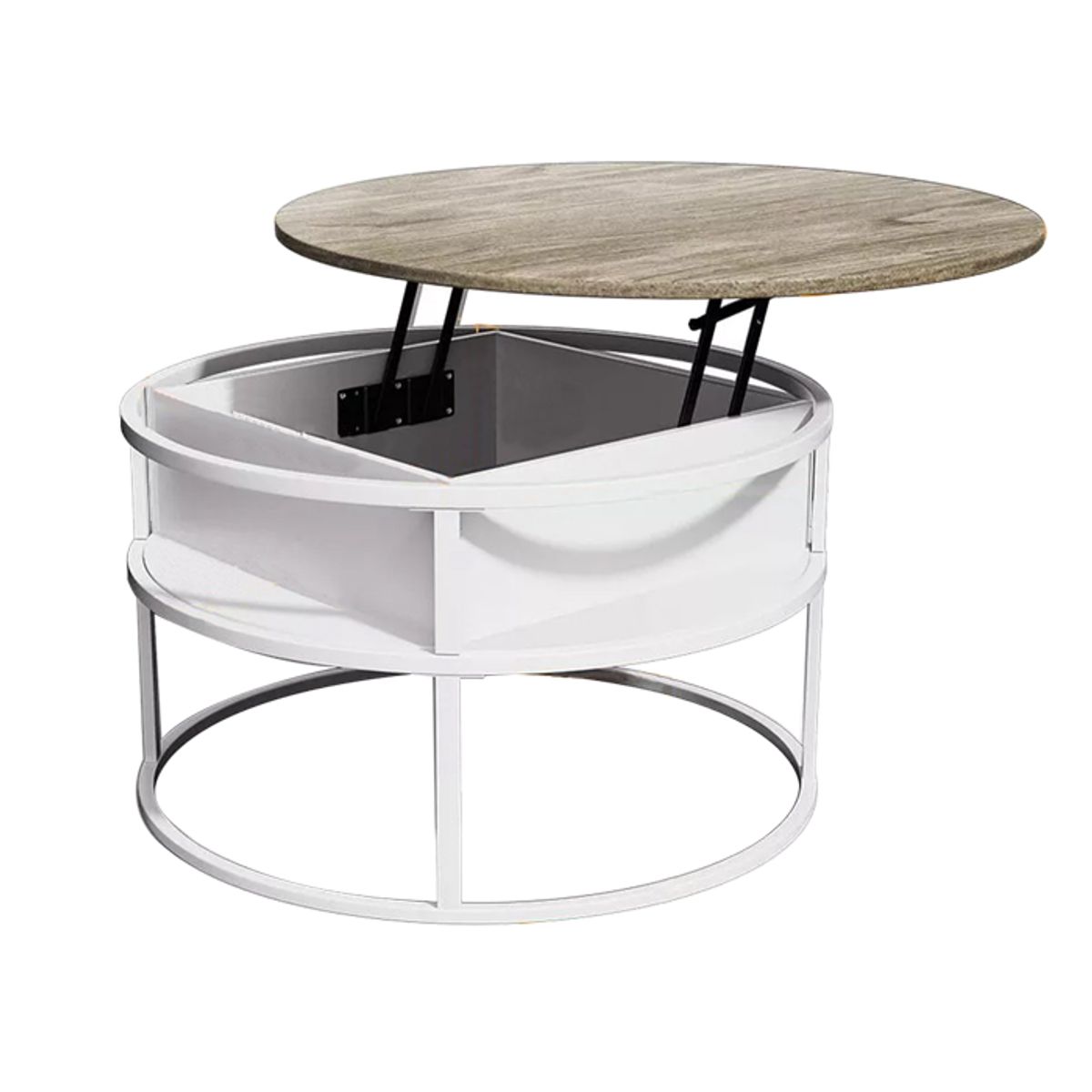 MSA MUEBLES SANTA ANA - Mesa Centro Elevable Wash Grey Circle