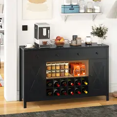 MSA MUEBLES SANTA ANA - Buffet Consola rack arrimo Con Cava Black 1.4mt.