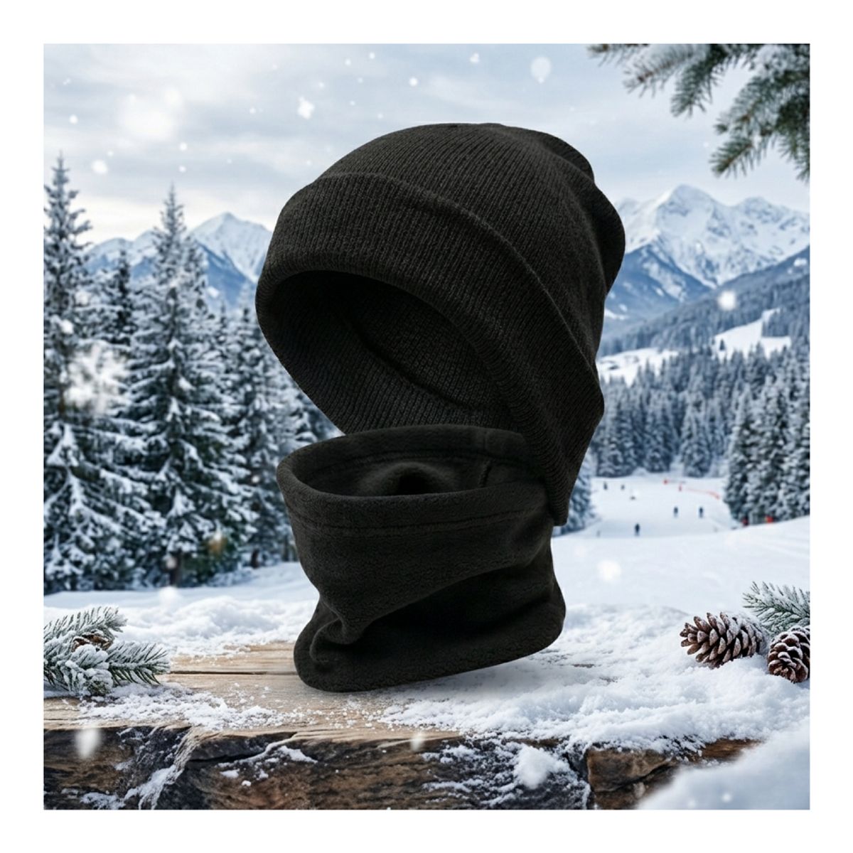 EKOL TACTICA MILITAR - Conjunto Térmico Invierno Gorro Polar Unisex + Cuello