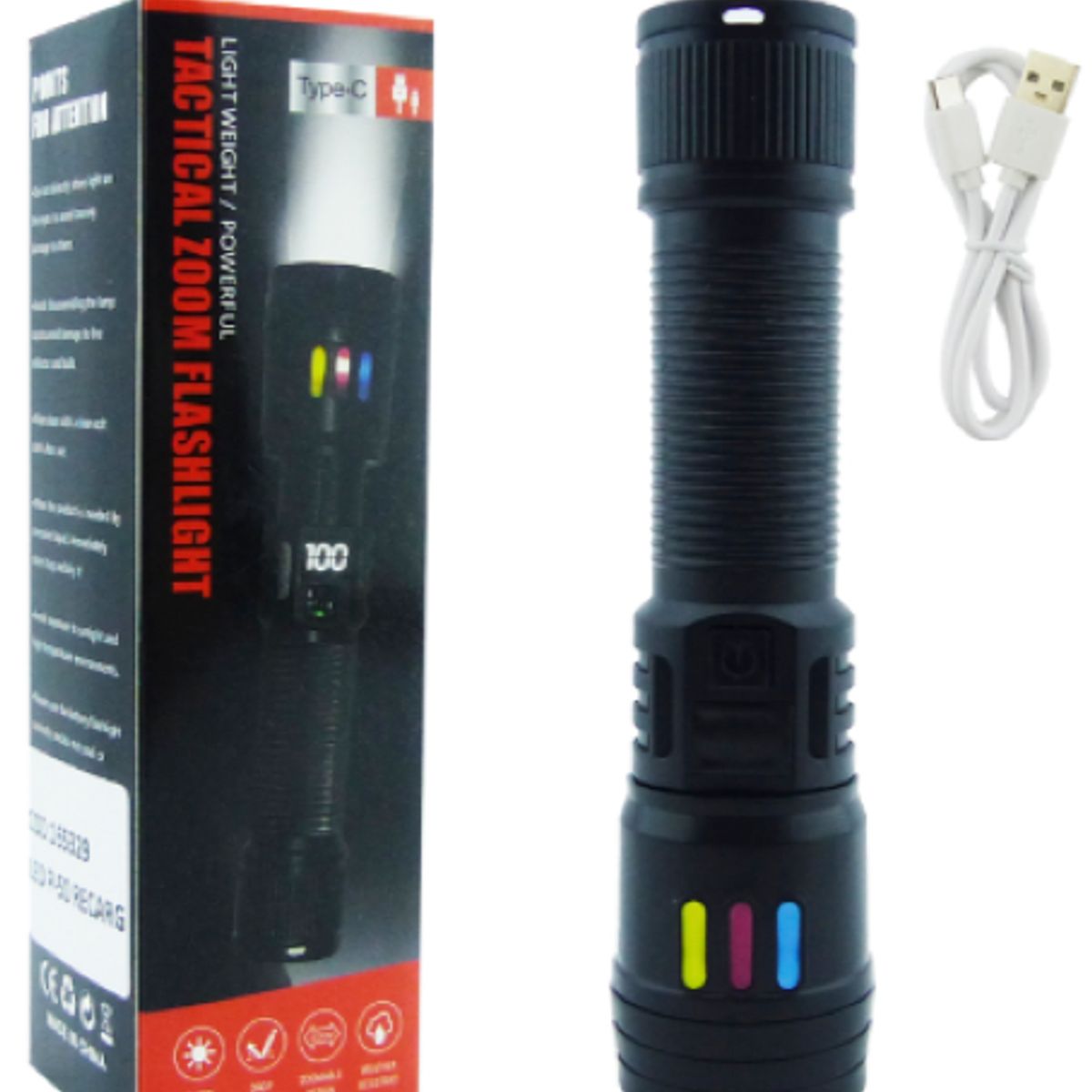 GENERICO - Linterna Tactica  de mano 1 LED