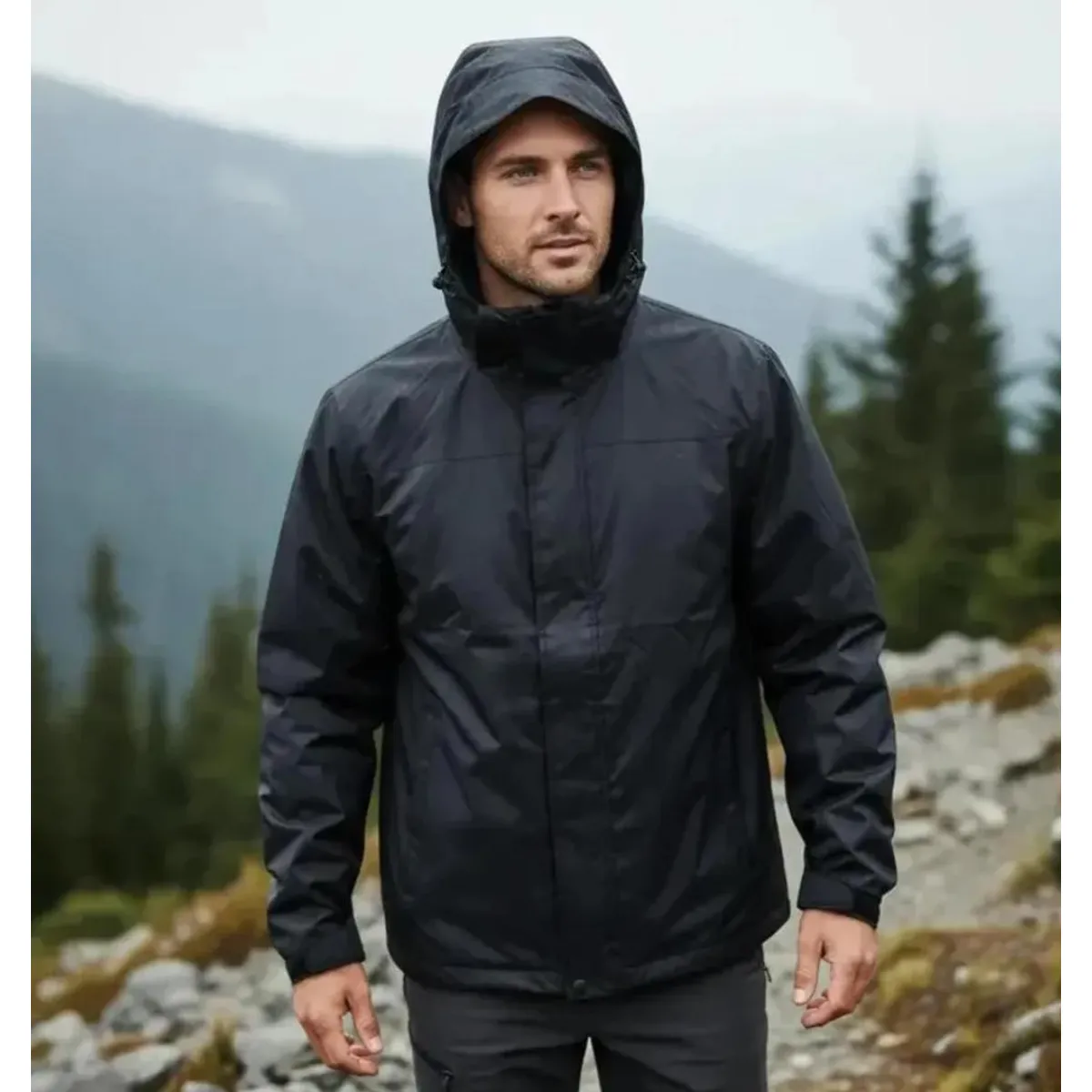 BLUE MOUNTAIN - CHAQUETA 100% IMPERMEABLE  OUTDOOR  HOMBRE