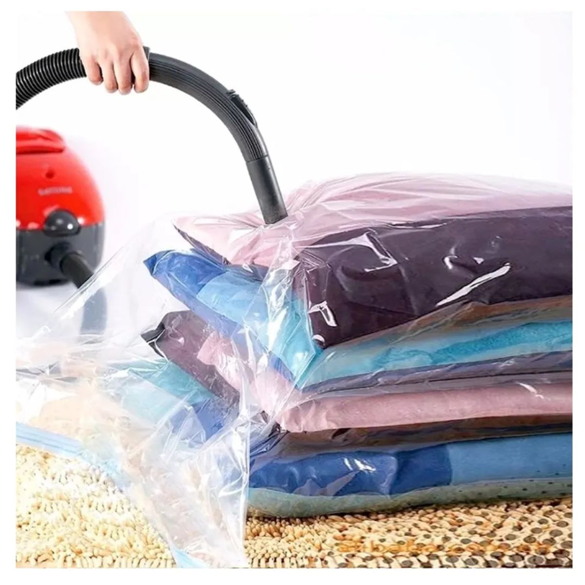 GENERICO - Pack 12 Bolsas Al Vacio Comprimir Ropa Ahorra Espacio50x60cm