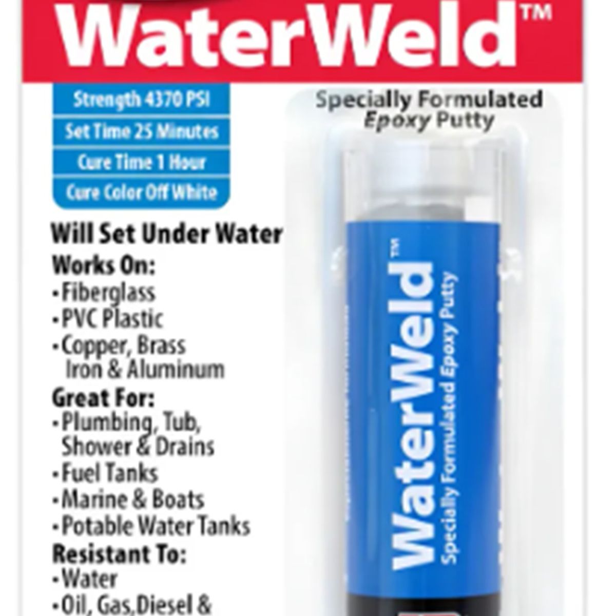 GENERICO - Masilla Epoxi para agua  2 Oz. Interior/Exterior J-B Weld 8277