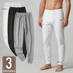 UTILISIMO - Pack 3 Calzoncillos Largos Algodón Calza Hombre Invierno Primera Capa
