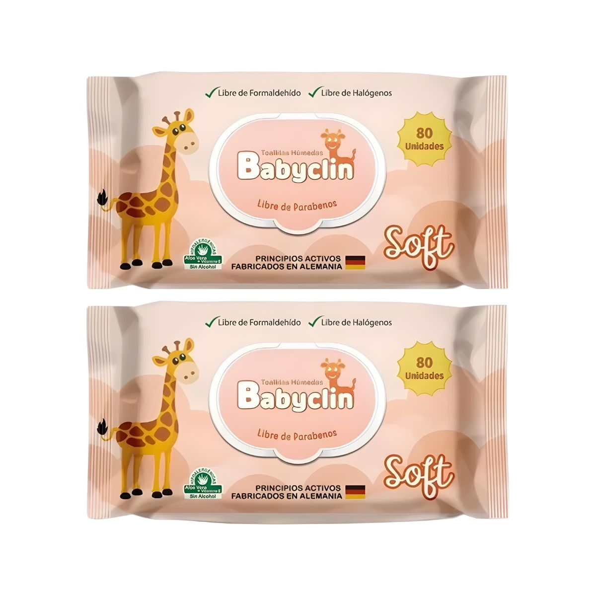GENERICO - Pack 2 paquetes Toallitas Humedas Babyclin Soft 80un C/U.