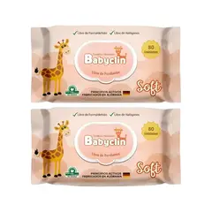 GENERICO - Pack 2 paquetes Toallitas Humedas Babyclin Soft 80un C/U.