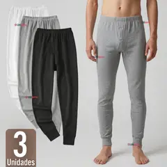 UTILISIMO - Pack 3 Calzoncillos Largos Algodón Calza Hombre Invierno Primera Capa