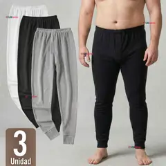 UTILISIMO - Pack 3 Calzoncillos Largos Algodón Calza Hombre Invierno Primera Capa