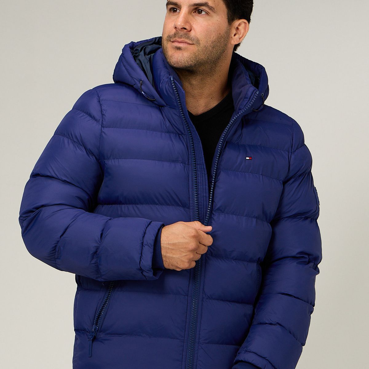 TOMMY HILFIGER - Parka Acolchada Con Gorro Azul Tommy Hilfiger