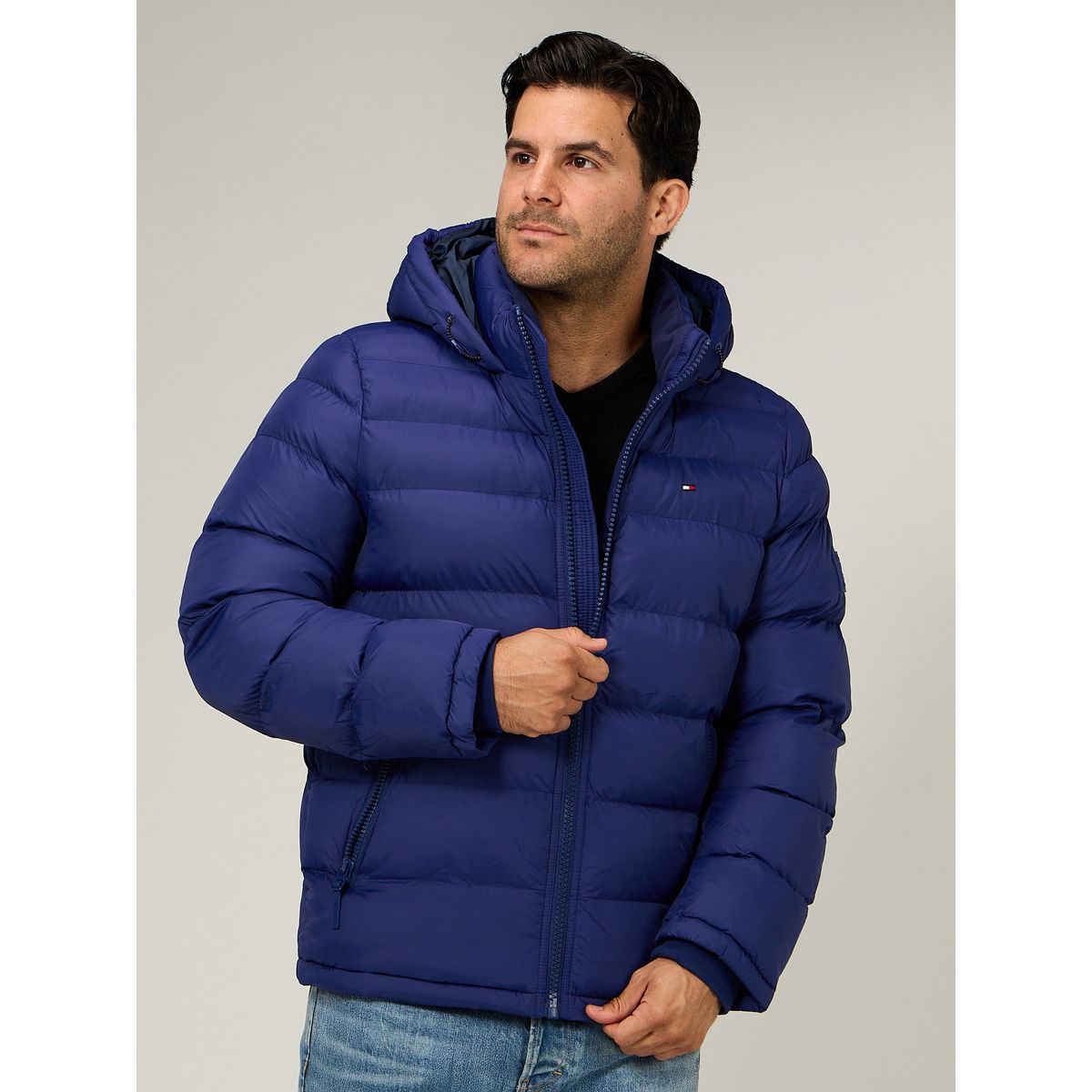 TOMMY HILFIGER - Parka Acolchada Con Gorro Azul Tommy Hilfiger