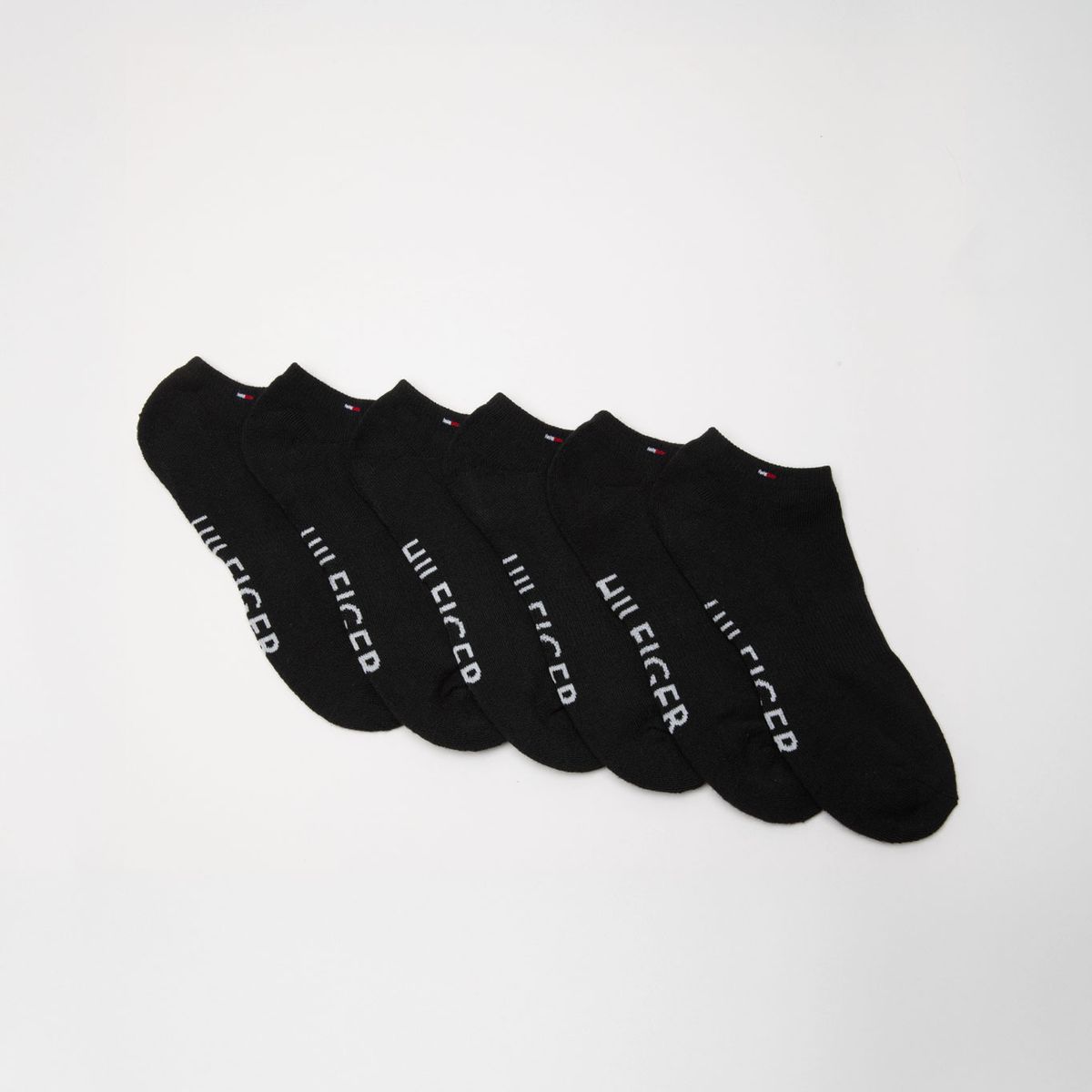 TOMMY HILFIGER - Pack De 6 Pares De Calcetines Invisibles Negro Tommy Hilfiger