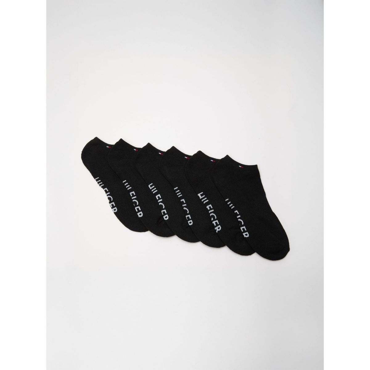 TOMMY HILFIGER - Pack De 6 Pares De Calcetines Invisibles Negro Tommy Hilfiger