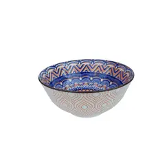GENERICO - Set 6 Bowl Cerámico Estilo Mandala Azul 17 cm