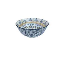 GENERICO - Set 6 Bowl Cerámico Estilo Mandala Blanco 17 cm