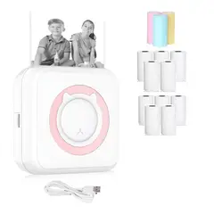 GENERICO - Mini Impresora Térmica Portátil Bluetooth Accesorios 13 Roll BELUG