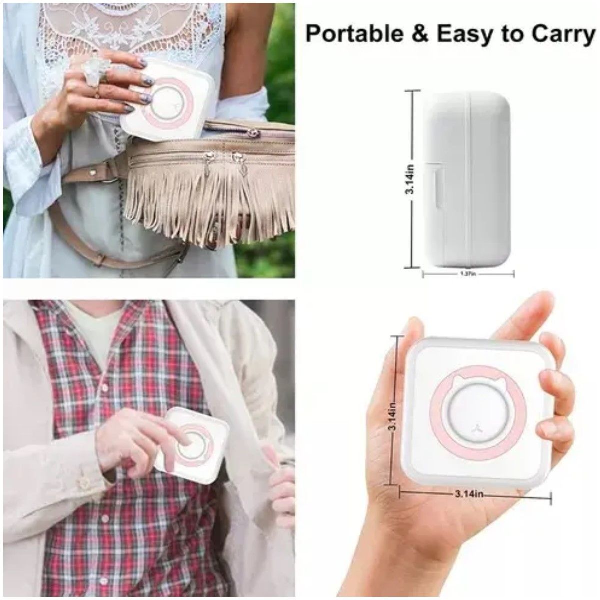GENERICO - Mini Impresora Térmica Portátil Bluetooth Accesorios 13 Roll BELUG