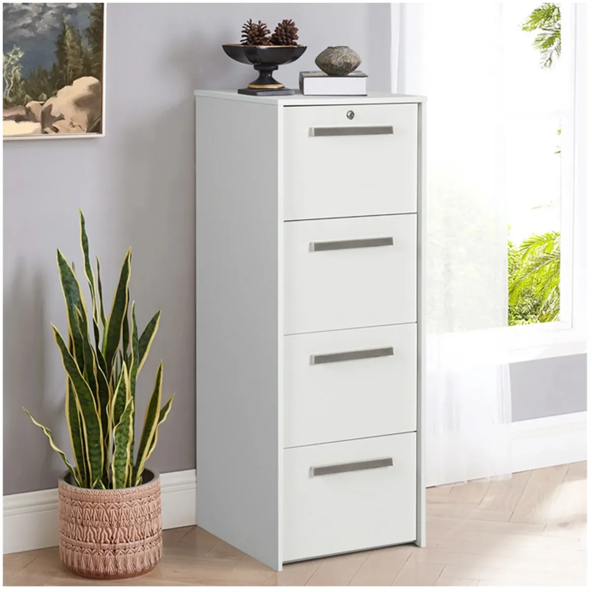 MSA MUEBLES SANTA ANA - Kardex 4 Cajones White Wood Grain