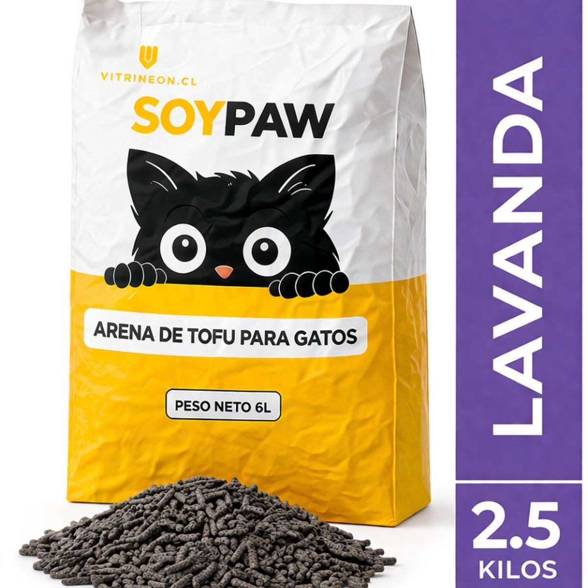 GENERICO - Arena Biodegradable Gatos Control Olores Fuerte Natural Eco