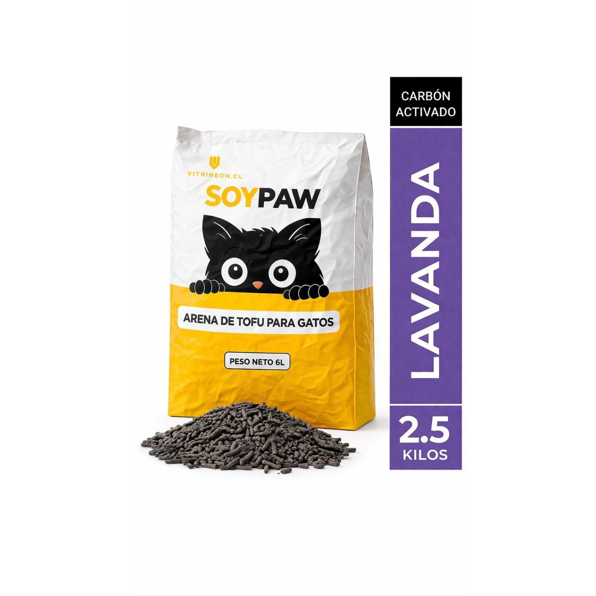 GENERICO - Arena Biodegradable Gatos Control Olores Fuerte Natural Eco