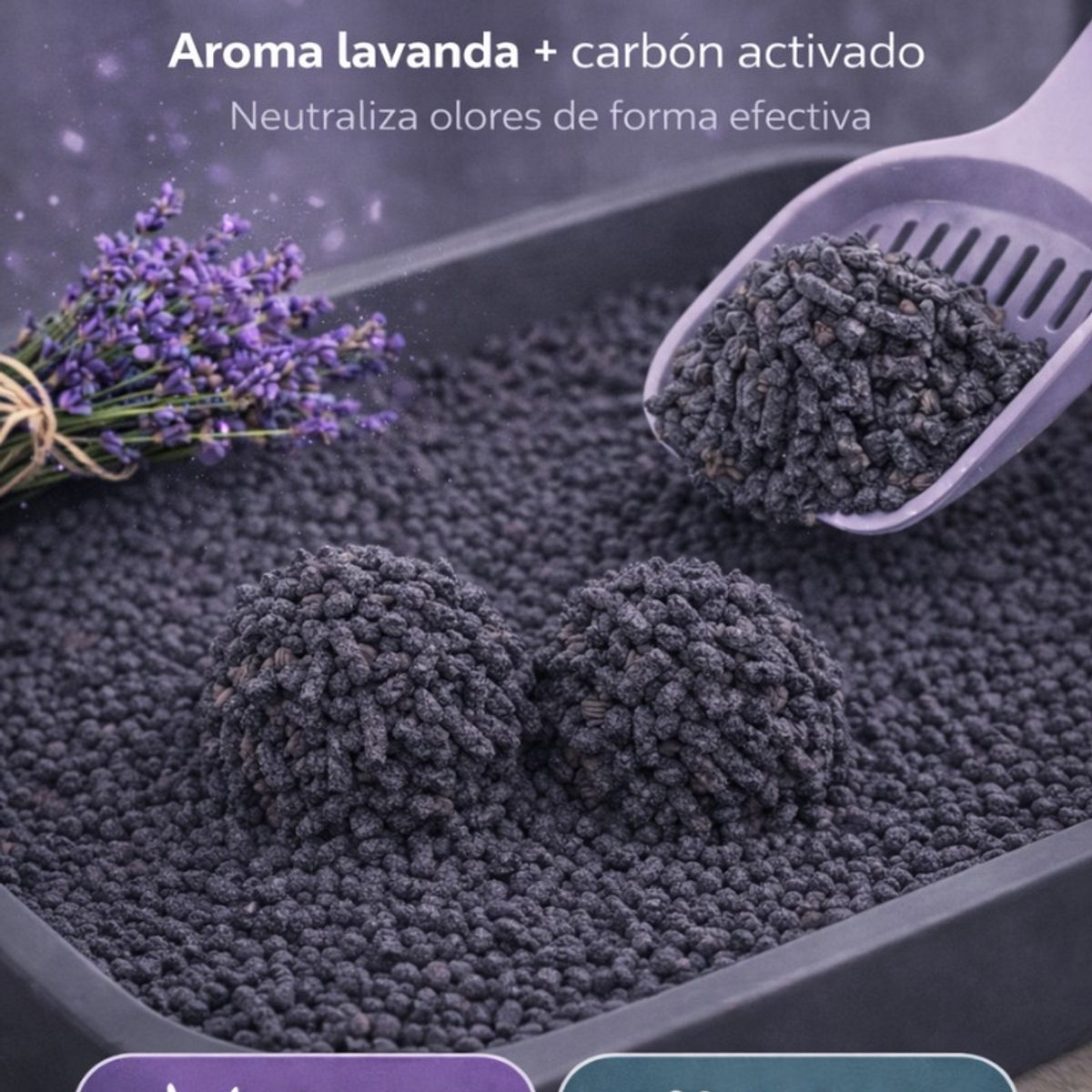 GENERICO - Arena Biodegradable Gatos Control Olores Fuerte Natural Eco