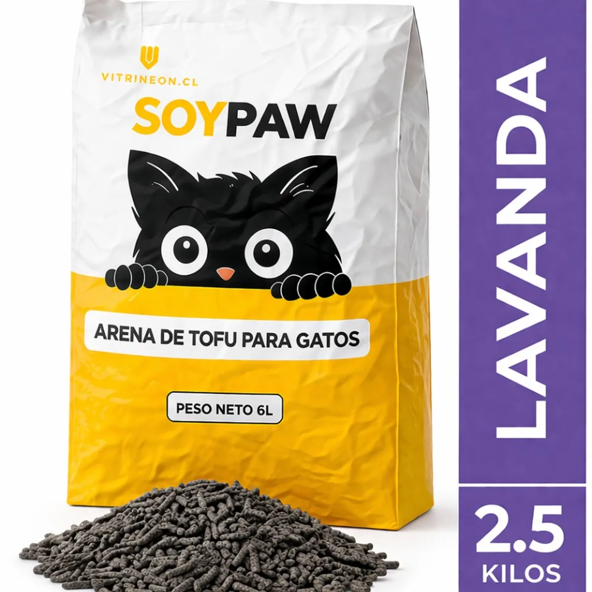 GENERICO - Arena Tofu Gatos 2 5kg Carbon Activado Control Olores