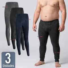 UTILISIMO - Pack 3 Calzas Polar Para Hombre Térmica Invierno Calzoncillos Largo