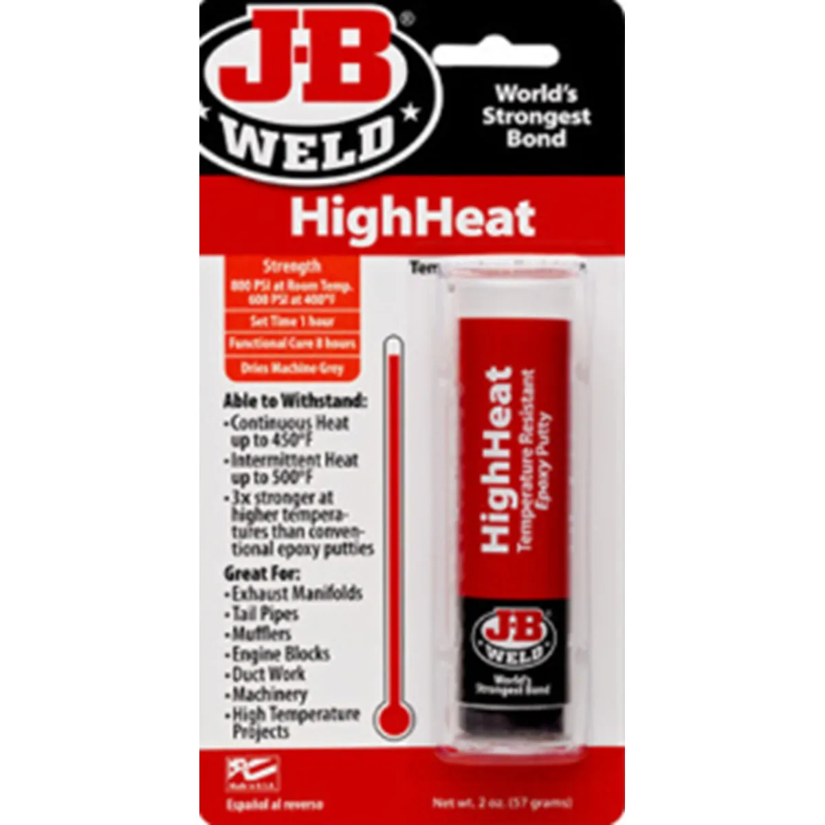 GENERICO - Masilla Epoxi para alta temperatura 2oz J-B Weld 8297