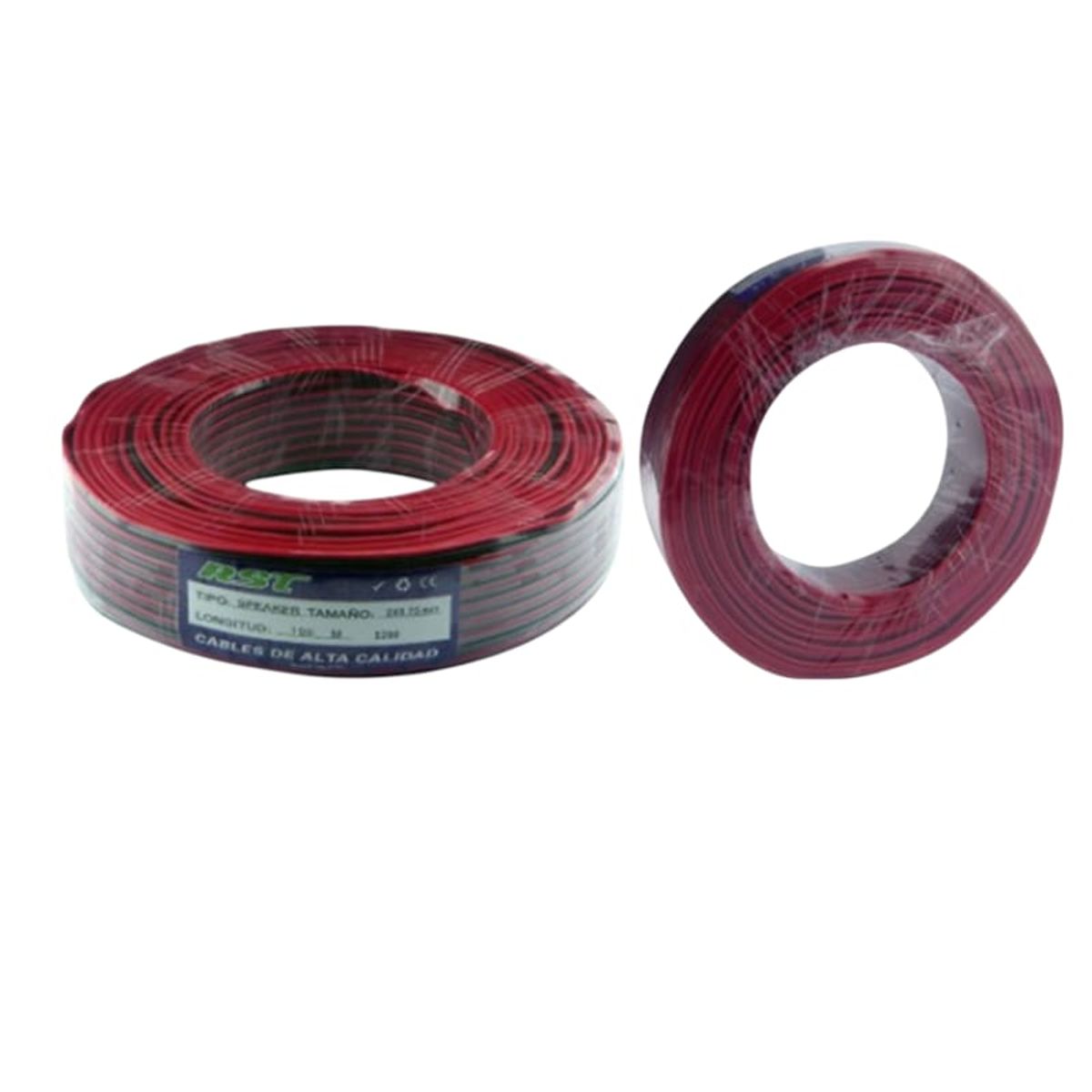 GENERICO - ROLLO CABLE PARLANTE 2 X 0.75 MM RST 5260 ROJO-NEGRO GRUESO 100 MTS