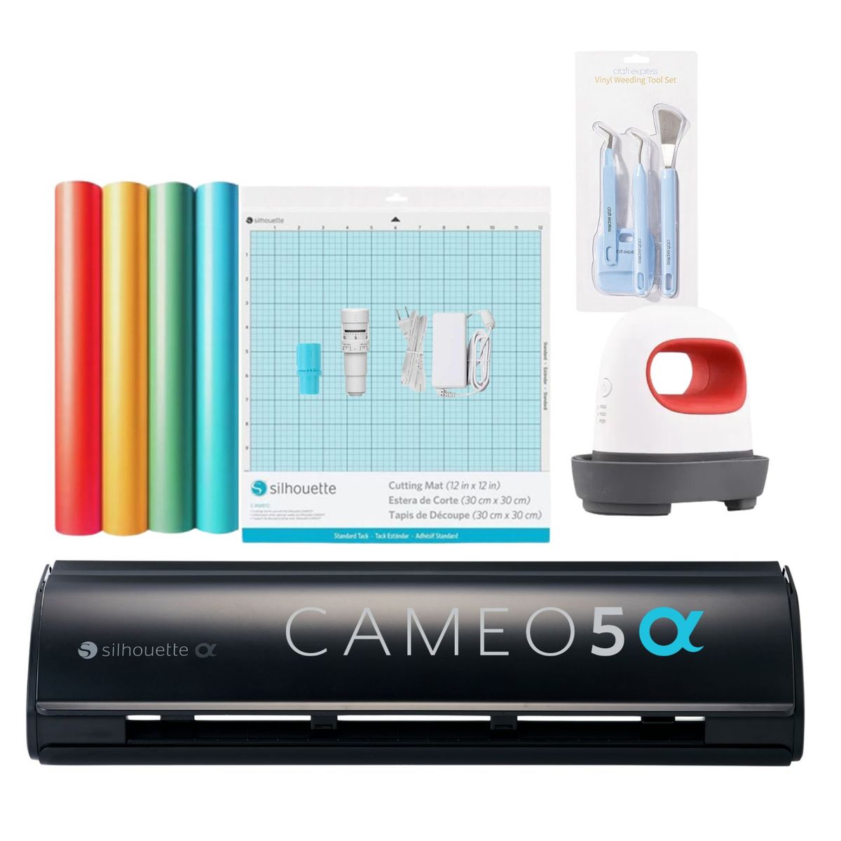 SILHOUETTE - NUEVO KIT INICIO SILHOUETTE CAMEO 5 ALPHA BLACK + PLANCHA MINI