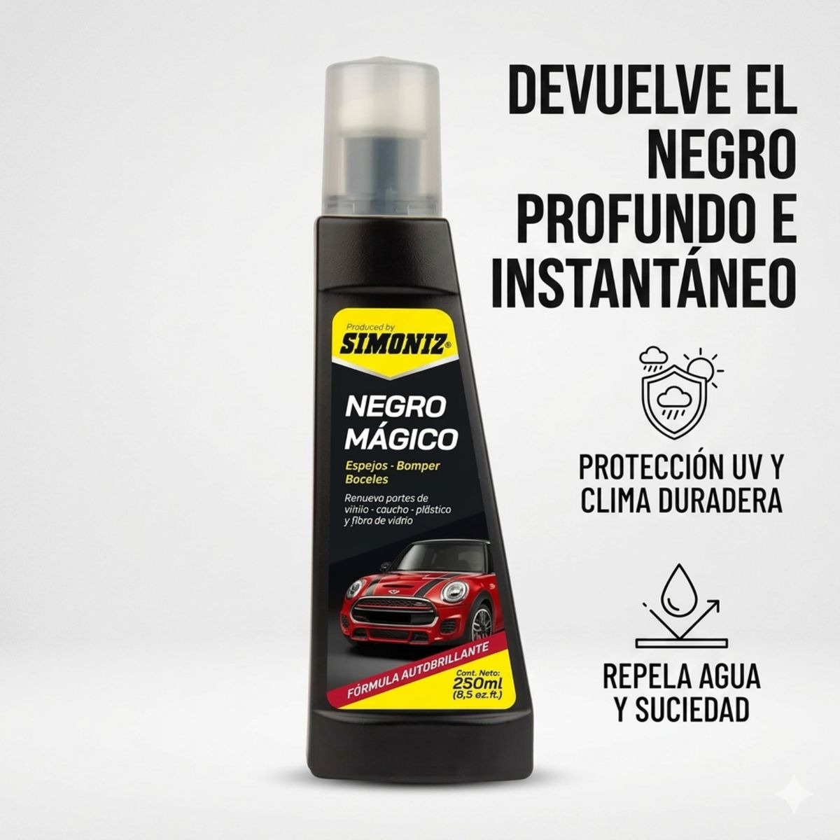 GENERICO - Restaurador De Plásticos Auto Simoniz Negro Mágico 250ml Parachoques