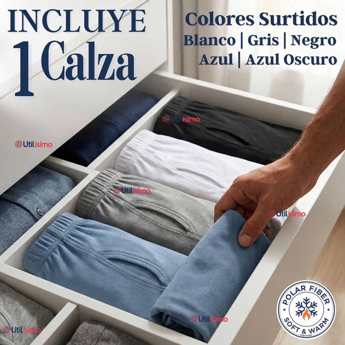 UTILISIMO - Calzoncillo Largo Polar Calza Hombre Invierno Primera Capa