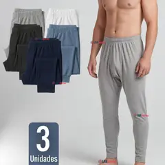 UTILISIMO - Pack 3 Calzoncillos Largos Polar Calza Hombre Invierno Primera Capa
