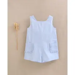 DADATI - Enterito niña corto de plumeti azul con maxi lazo