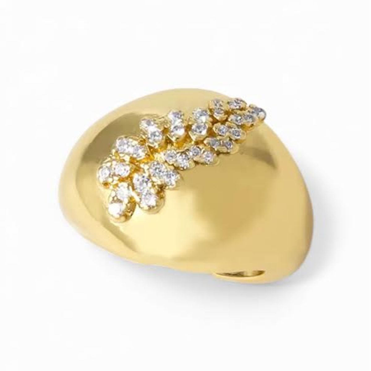 GENERICO - Anillo Esfera Dorado con Cristales ajustable enchapado en Oro 18K