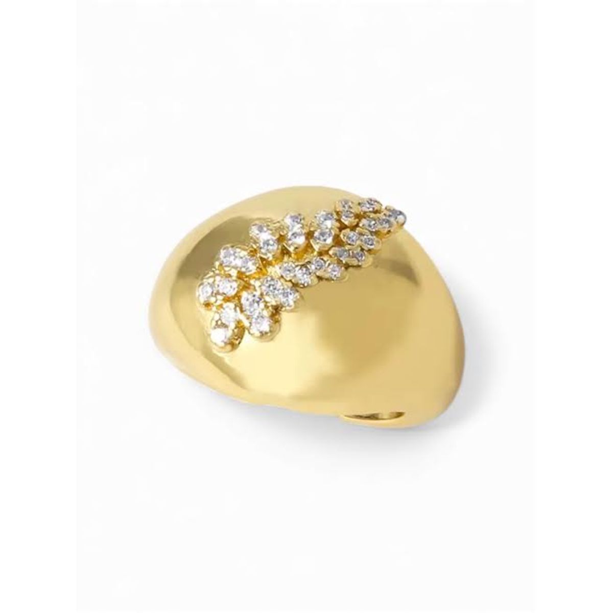 GENERICO - Anillo Esfera Dorado con Cristales ajustable enchapado en Oro 18K