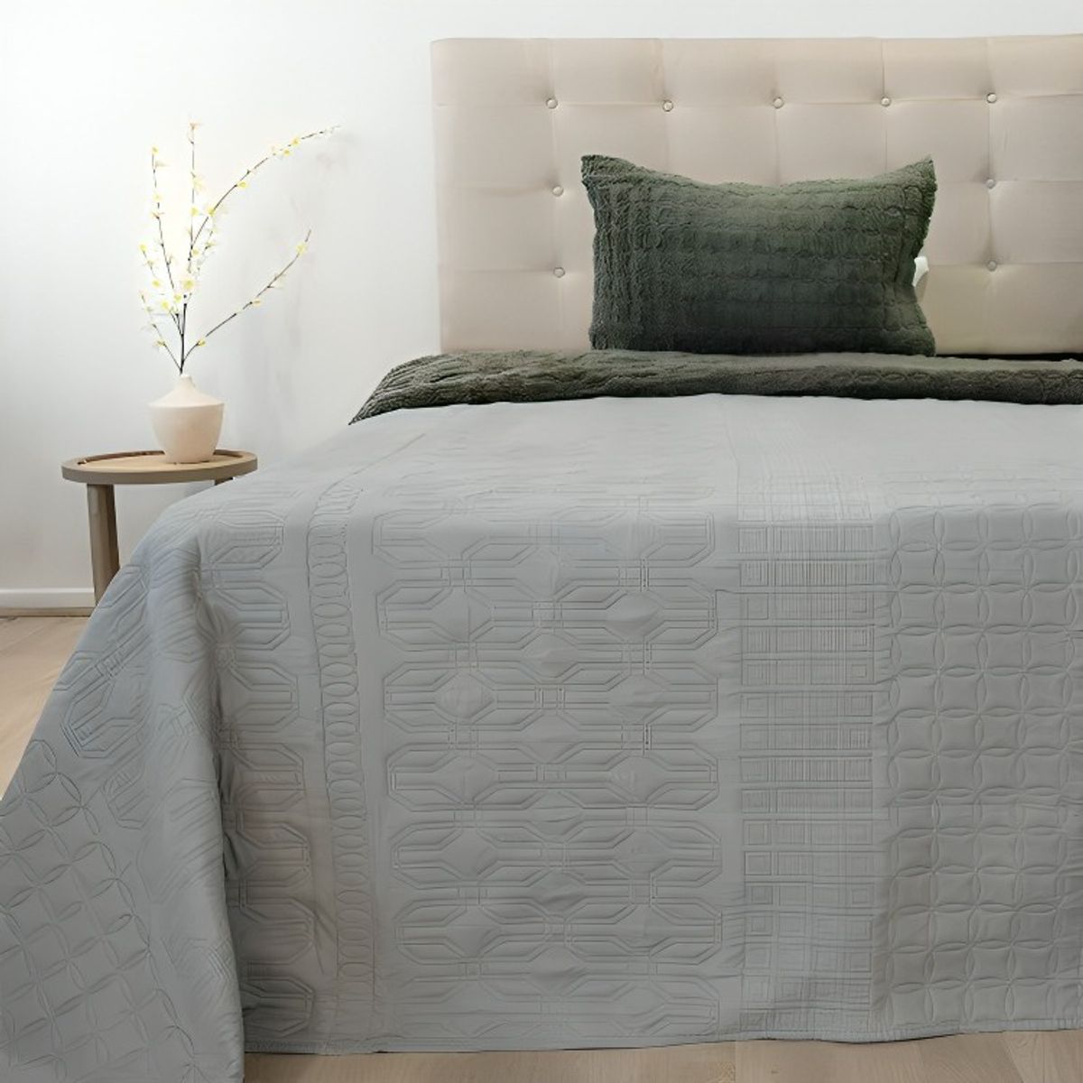 DORAL - Quilt Hotpress Viena Con Sherpa 2 Plazas  Gris  Doral