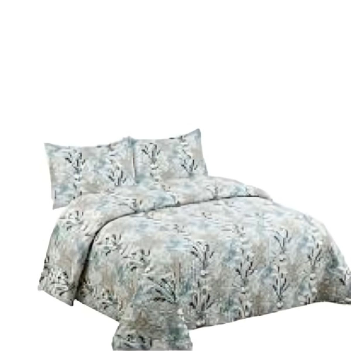 KEYHOME - Plumón Estampado 2.5 plazas  Flores Grises  Key Home