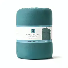 AMERICAN FAMILY - Sábana De Polar Lisa 2,5 Plaza Turquesa
