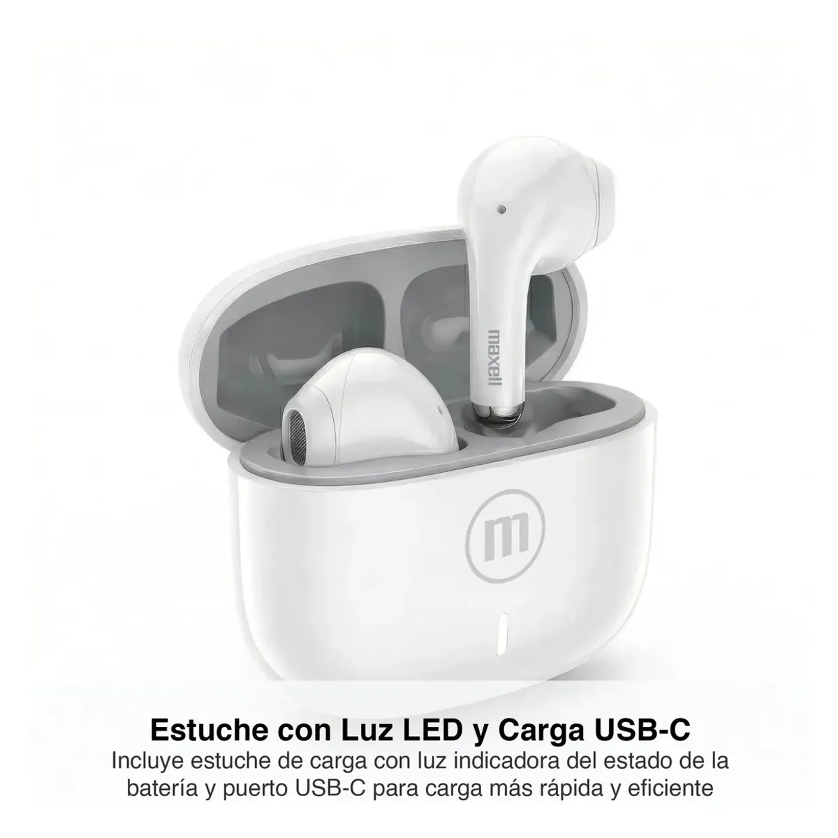 MAXELL - Audífonos Bluetooth Inalámbricos Maxell Elio 12 Horas Blanco Blanco
