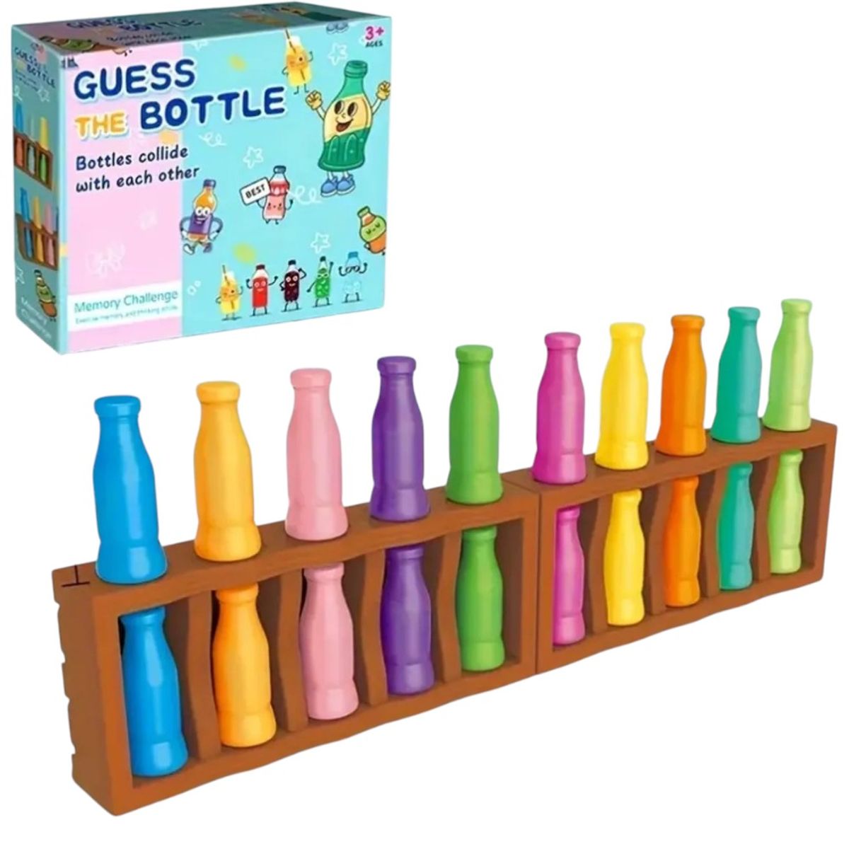 GENERICO - Juego de Mesa ADIVINA LA BOTELLA Memoria y Lógica para Niños