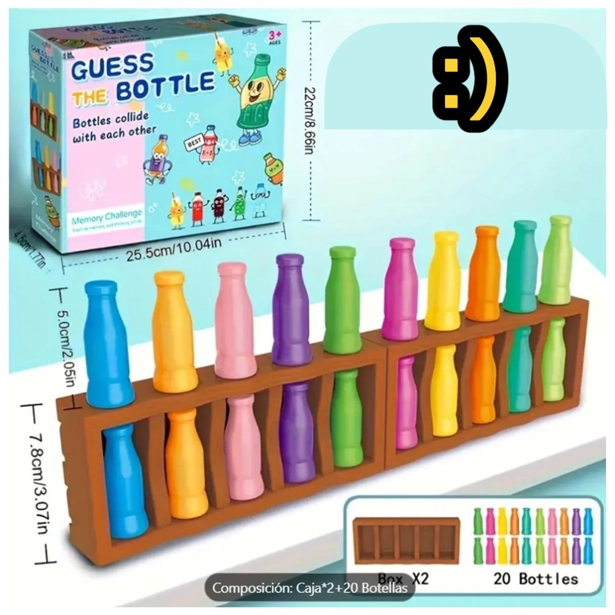 GENERICO - Juego de Mesa ADIVINA LA BOTELLA Memoria y Lógica para Niños