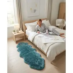 GENERICO - Set de 2 Alfombras Bajada De Cama Piel de oveja 60x180